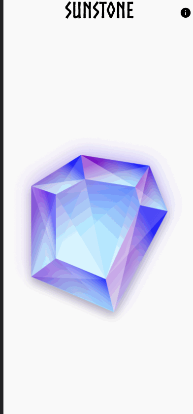 The home screen in the app