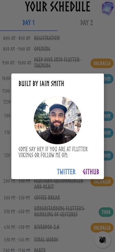 The get to know Iain feature in the app