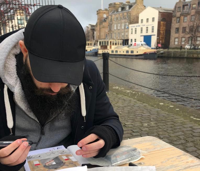 Me drawing buildings